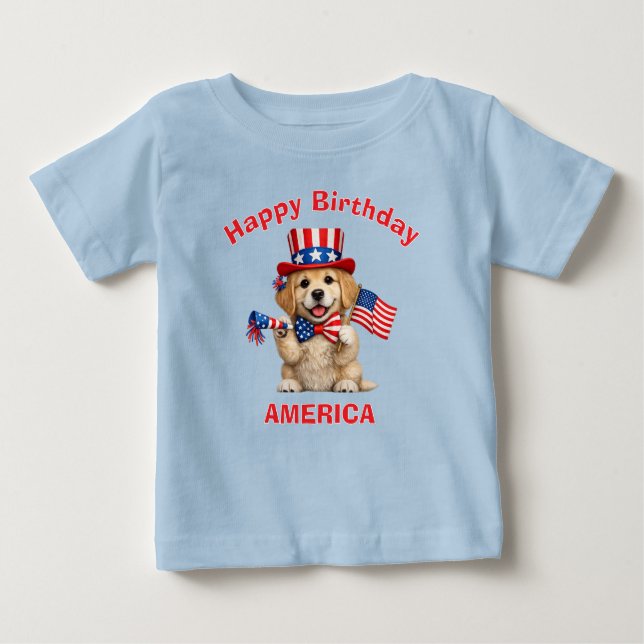 Återvinning valp (2l) Patriotisk barn t-shirt (Framsida)