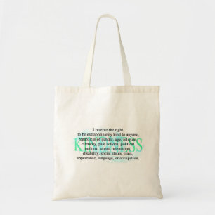 Återvinningsbar shopping bag "för vänlighet" tygkasse