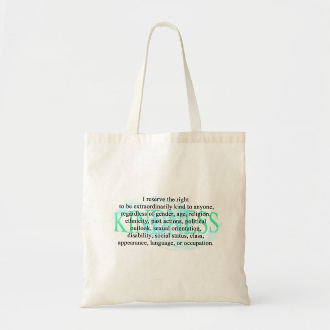Återvinningsbar shopping bag "för vänlighet" tygkasse (Framsidan)