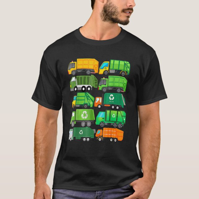 Återvinningsdagen sopor i Lastbil Slösar separerin T Shirt (Framsida)