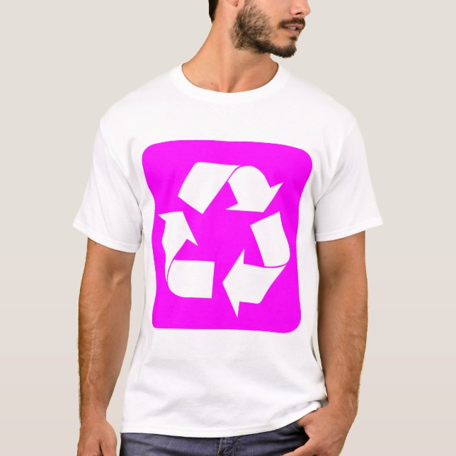 Återvinningssignal - Magenta T Shirt (Framsida)