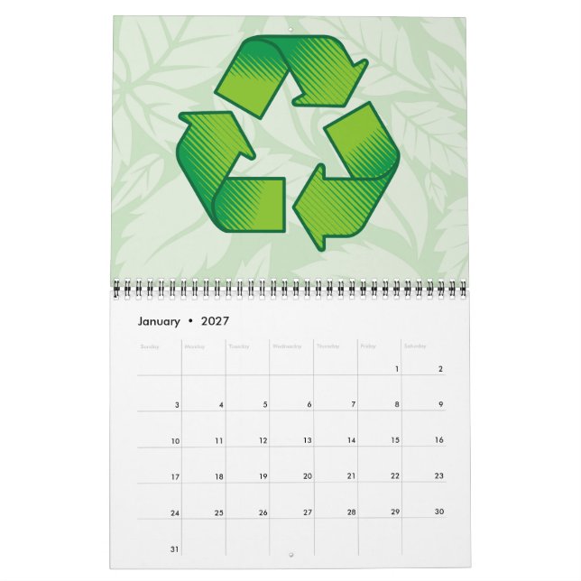 Återvinningssymbol Kalender (Jan 2027)