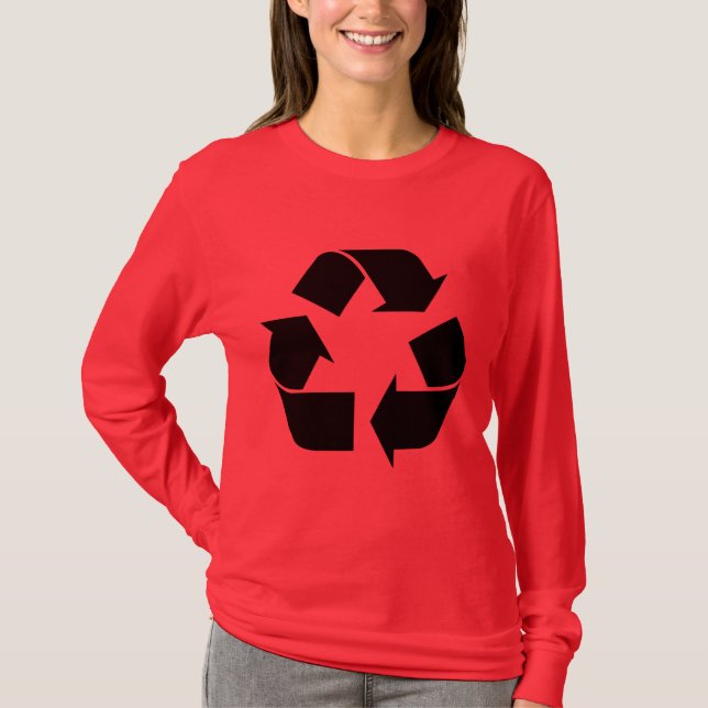 Återvinningssymbol - svart t-shirt (Framsida)