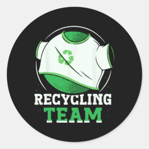 Återvinningsteamet Sopor Återvinna Earth Day Envir Runt Klistermärke