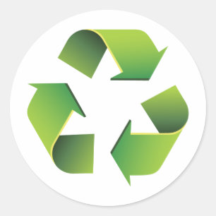 Återvinningstecken Runt Klistermärke