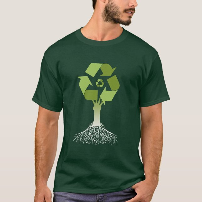 Återvinningträd T-shirt (Framsida)