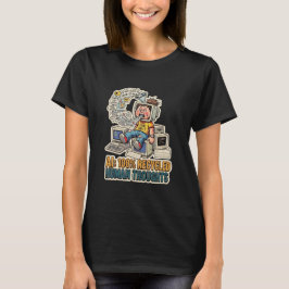 Återvunna mänskliga tankar AI satir teknologi kod T Shirt