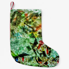 Återvunnen abstrakt i julklapp liten julstrumpa