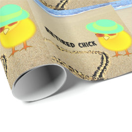 Återvunnen Chick vid stranden Presentpapper