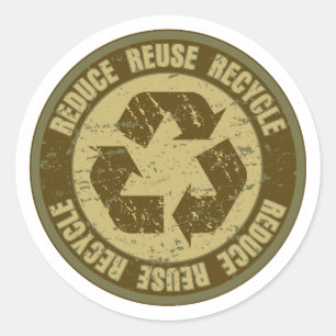 Återvunnen Grunge Runt Klistermärke