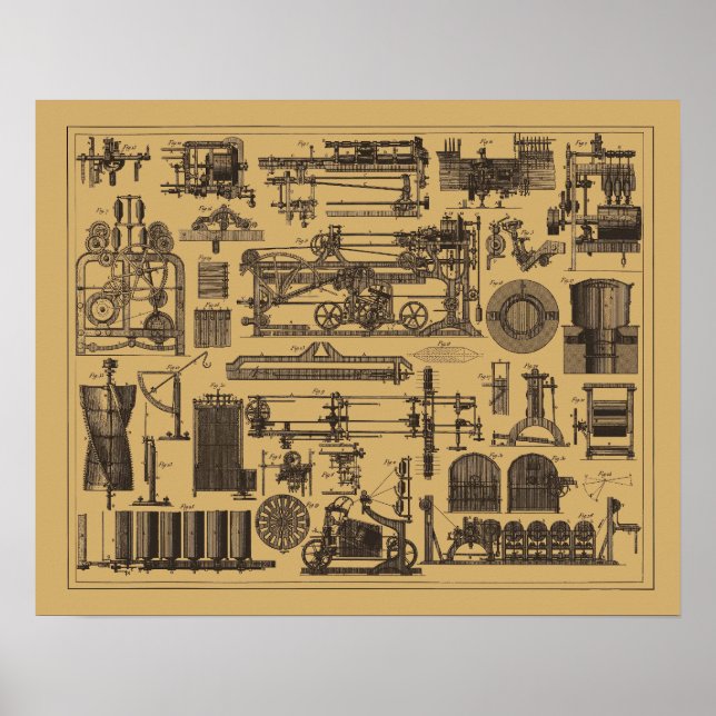 Återvunnen Steampunk-Maskin Poster (Framsidan)
