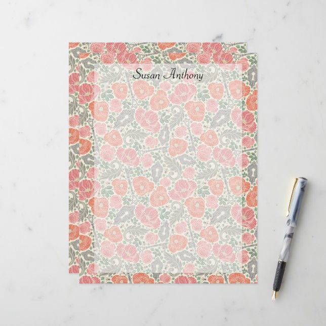 Återvunnet ångpunkts gammalt låsnyckel Röd vallmop (Fram/Back In Situ)