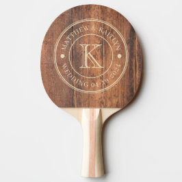 Återvunnet Trä Bröllopsmonogram Pingisracket