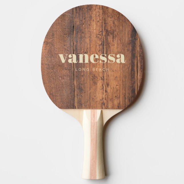 Återvunnet Trä Minimal Modern Klassisk Namn Pingisracket (Baksidan)