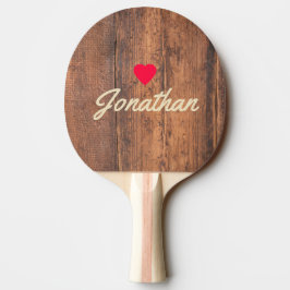 Återvunnet Trä Vintage Hjärtat Signatur Pingisracket