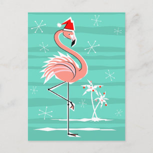 Återvykort för julflamingo Rand-akvariet Helg Vykort