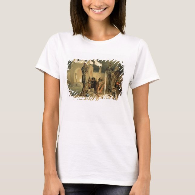 Ateseh-Gah, indianer som är hängivna till eldsvåda Tee Shirt (Framsida)