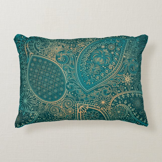 Atetisk turkos accent Pillow Prydnadskudde (Framsidan)