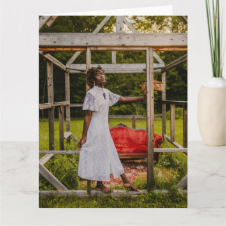 Ätetiska kvinnor porträtt-vikande hälsningskort kort