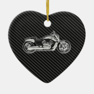 Åtfölja mode för kolHarley motorcykel 3D Julgransprydnad Keramik