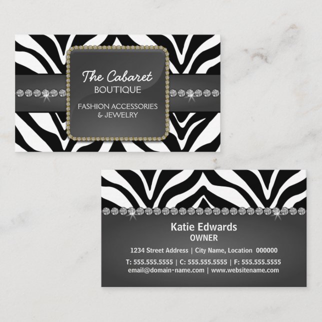 Åtfölja mode & smycken visitkort (Fram/baksida)