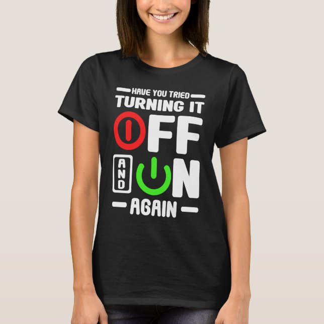 Åtgärd för IT-hjälpcentralstextdatortjänst Pc T Shirt (Framsida)