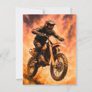 Åtgärd packad Dirt Bike Rider Vykort