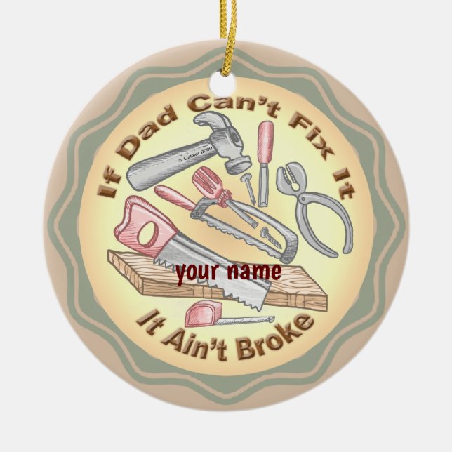 Åtgärda den Pappa anpassningsbar Julgransprydnad Keramik (Framsidan)