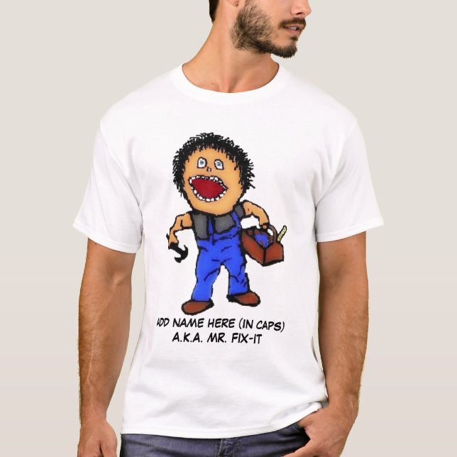Åtgärda IT Builder-Tecknaden Tee Shirt (Framsida)
