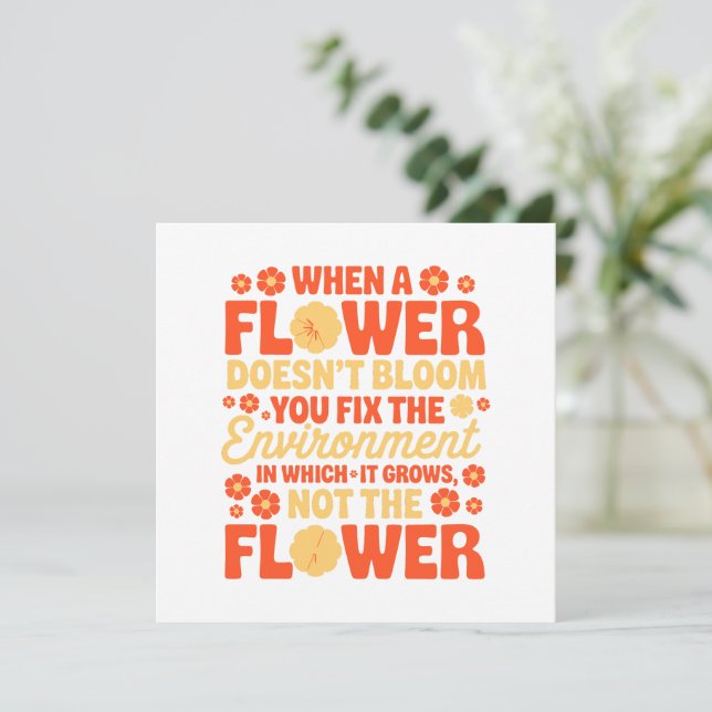 Åtgärda miljön, inte blomman (Stående Fram)