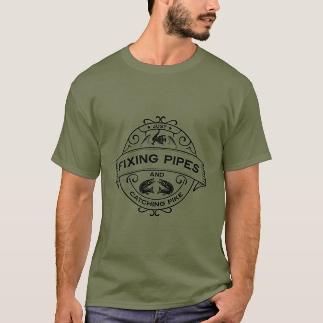 Åtgärda Rör och fånga pike T Shirt (Framsida)