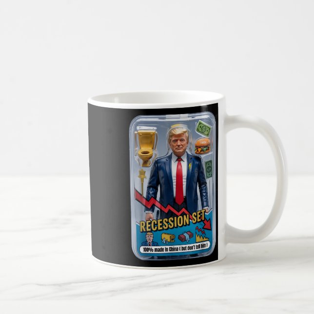 Åtgärdsfil för Trump Satire Överlevt Recession Box Kaffemugg (Höger)