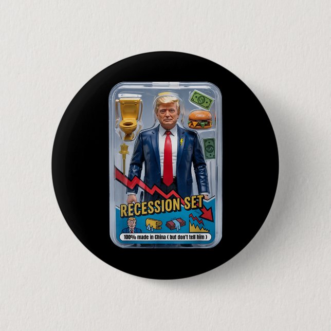 Åtgärdsfil för Trump Satire Överlevt Recession Box Knapp (Framsida)