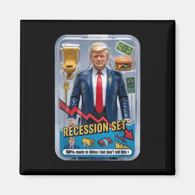 Åtgärdsfil för Trump Satire Överlevt Recession Box Magnet (Framsidan)