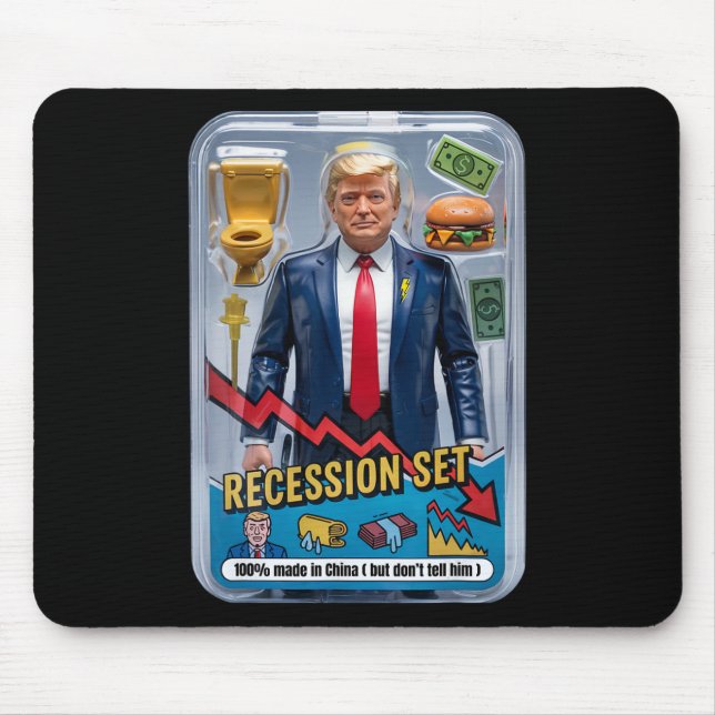Åtgärdsfil för Trump Satire Överlevt Recession Box Musmatta (Framsidan)