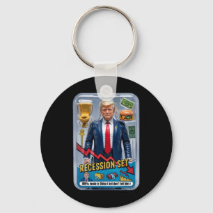 Åtgärdsfil för Trump Satire Överlevt Recession Box Nyckelring