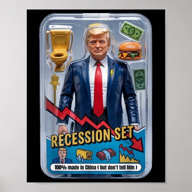 Åtgärdsfil för Trump Satire Överlevt Recession Box Poster (Framsidan)