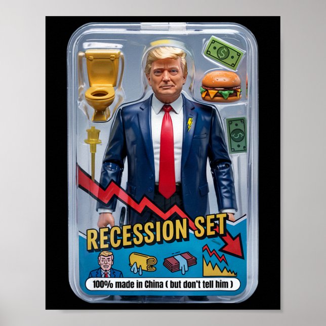Åtgärdsfil för Trump Satire Överlevt Recession Box Poster (Framsidan)