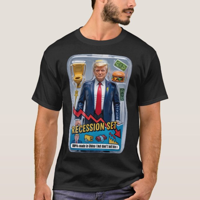 Åtgärdsfil för Trump Satire Överlevt Recession Box T Shirt (Framsida)