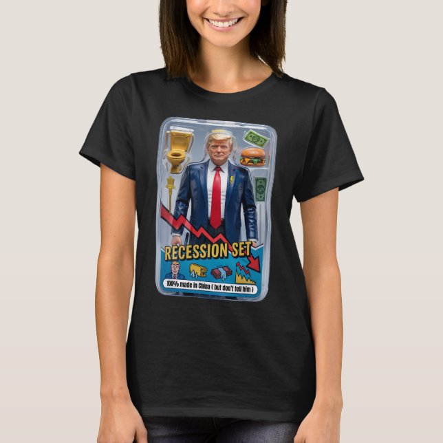 Åtgärdsfil för Trump Satire Överlevt Recession Box T Shirt (Framsida)