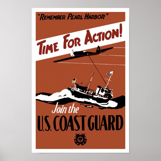 Åtgärdstid - Gå med det amerikanska Kusten-gardet Poster (Framsidan)