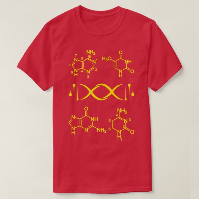 ATGC Molekulär biologi Genetik Nukleobas 1 T Shirt (Design framsida)