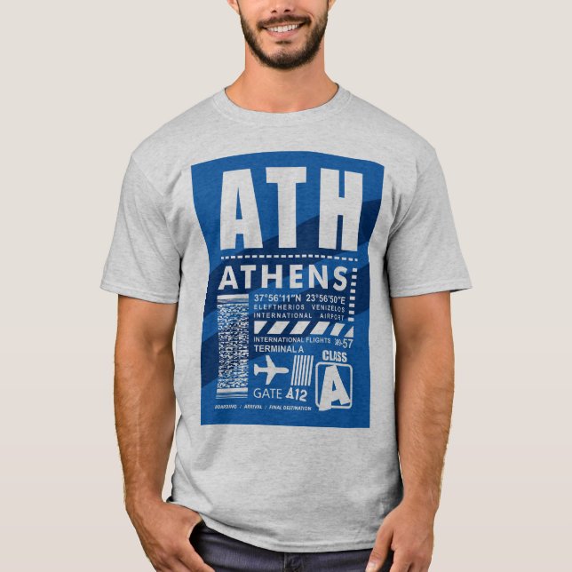 ATH Atens flygplats T Shirt (Framsida)