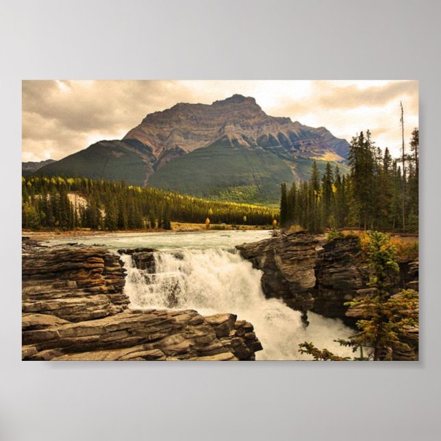 Athabasca Falls Canada stilized Poster (Framsidan)