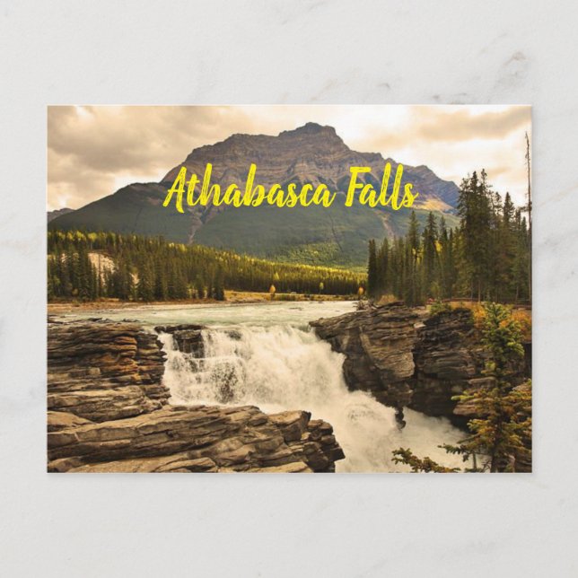 Athabasca Falls Canada stilized Vykort (Framsida)