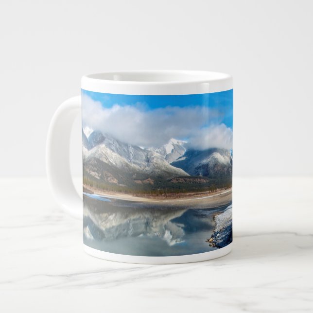 Athabascafloden i Jasper National Park Jumbo Mugg (Framsida vänster)