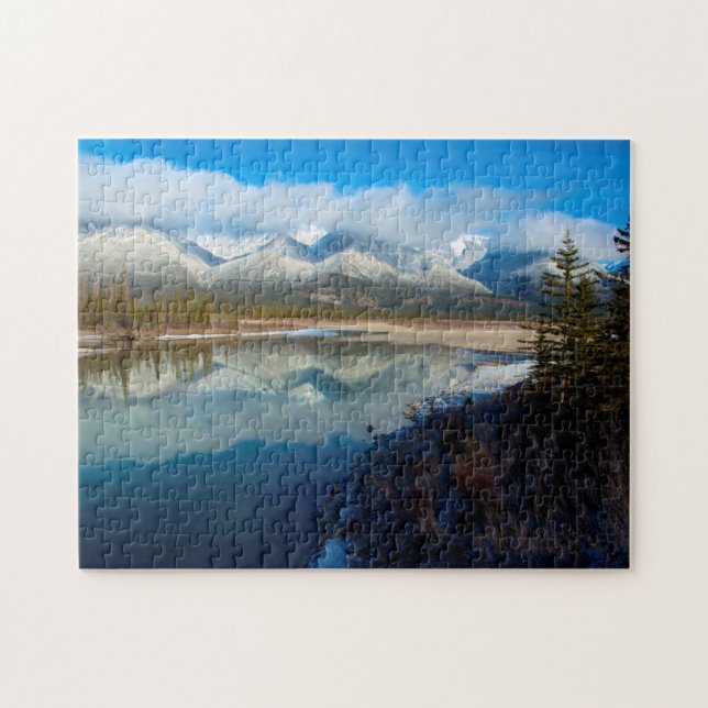 Athabascafloden, Jasper National Park, Alberta Pussel (Horisontell)