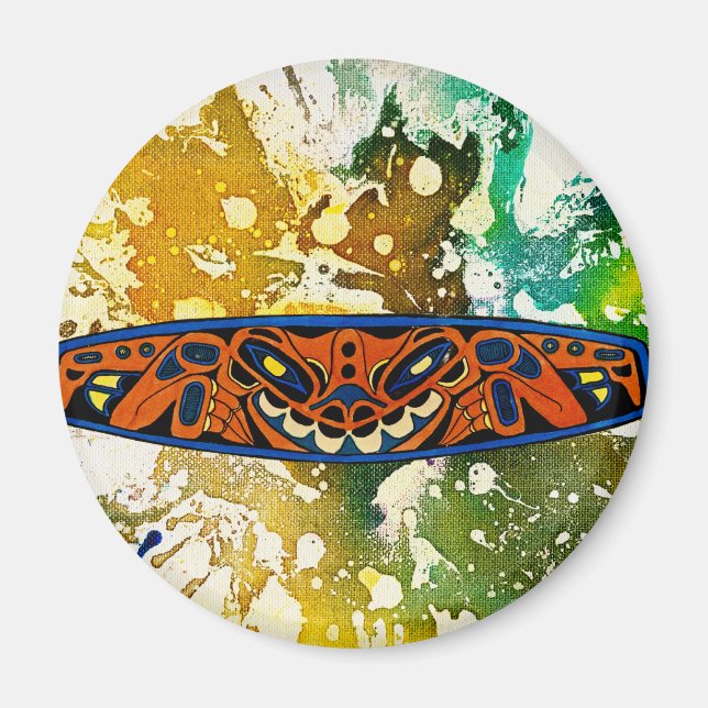 Athabascan Totem av Michael Moffa Magnet (Framsidan)