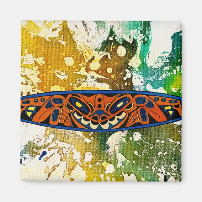 Athabascan Totem av Michael Moffa Magnet (Framsidan)