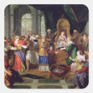 Athaliah utvisades från Temple, c.1697 (olja på Fyrkantigt Klistermärke